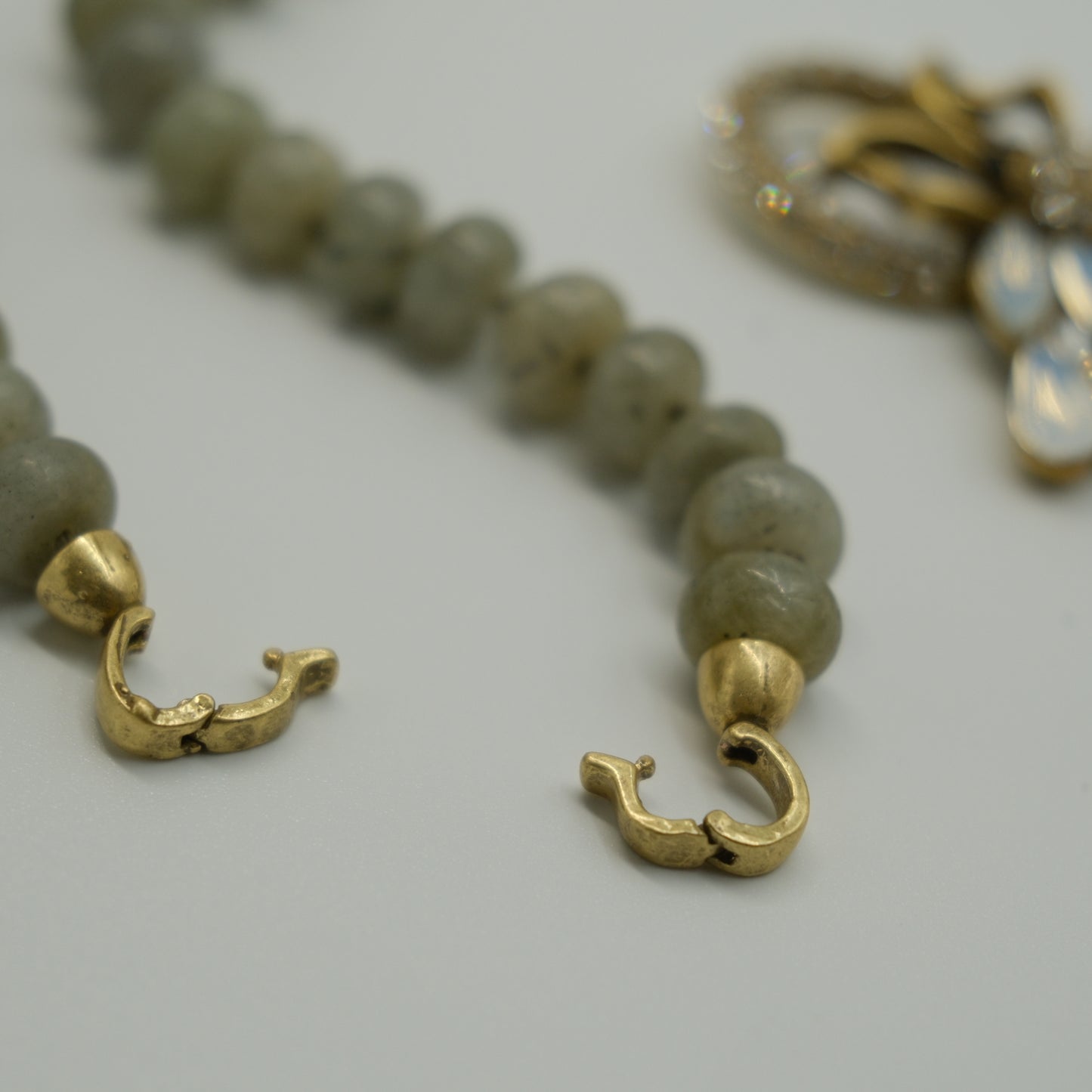 Beaded & Diamond-Inlaid Insect Pendant Necklace: Sparkle Stone + Opal